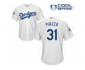Youth Majestic Los Angeles Dodgers #31 Mike Piazza Replica White Home 2017 World Series Bound Cool Base MLB Jersey
