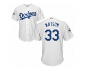 Youth Majestic Los Angeles Dodgers #33 Tony Watson Replica White Home 2017 World Series Bound Cool Base MLB Jersey