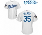 Youth Majestic Los Angeles Dodgers #35 Cody Bellinger Authentic White Home Cool Base 2018 World Series MLB Jersey