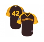 Youth Majestic Los Angeles Dodgers #42 Jackie Robinson Authentic Brown 2016 All-Star National League BP Cool Base MLB Jersey