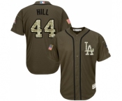 Youth Majestic Los Angeles Dodgers #44 Rich Hill Authentic Green Salute to Service MLB Jersey