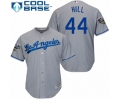 Youth Majestic Los Angeles Dodgers #44 Rich Hill Authentic Grey Road Cool Base 2018 World Series MLB Jersey