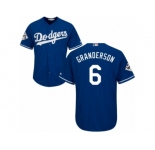 Youth Majestic Los Angeles Dodgers #6 Curtis Granderson Replica Royal Blue Alternate 2017 World Series Bound Cool Base MLB Jersey