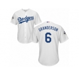 Youth Majestic Los Angeles Dodgers #6 Curtis Granderson Replica White Home 2017 World Series Bound Cool Base MLB Jersey