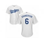 Youth Majestic Los Angeles Dodgers #6 Curtis Granderson Replica White Home Cool Base MLB Jersey