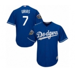 Youth Majestic Los Angeles Dodgers #7 Julio Urias Authentic Royal Blue Alternate Cool Base 2018 World Series MLB Jersey