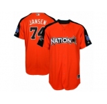 Youth Majestic Los Angeles Dodgers #74 Kenley Jansen Replica Orange National League 2017 MLB All-Star MLB Jersey