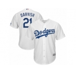 Youth Yu Darvish #21 Los Angeles Dodgers Replica Home White Cool Base Jerseys