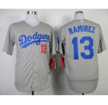 youth mlb jerseys los angeles dodgers #13 ramirez grey[ramirez]