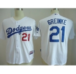 youth mlb jerseys los angeles dodgers #21 greinke white