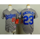 youth mlb jerseys los angeles dodgers #23 gonzalez grey[gonzalez]