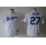youth mlb jerseys los angeles dodgers #27 kemp white