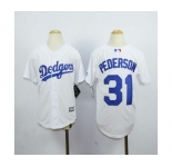youth mlb jerseys los angeles dodgers #31 pederson white