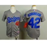 youth mlb jerseys los angeles dodgers #42 robinson grey