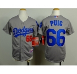 youth mlb jerseys los angeles dodgers #66 puig grey[new]