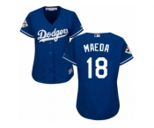 Women Majestic Los Angeles Dodgers #18 Kenta Maeda Replica Royal Blue Alternate 2017 World Series Bound Cool Base MLB Jersey
