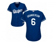 Women Majestic Los Angeles Dodgers #6 Curtis Granderson Authentic Royal Blue Alternate Cool Base MLB Jersey