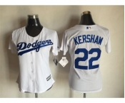 Women's L.A. Dodgers #22 Clayton Kershaw Majestic White Cool Base Player Jersey