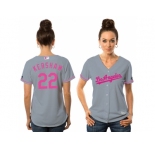 Women's Los Angeles Dodgers #22 Clayton Kershaw Gray Road 2016 Mother's Day Cool Base Jersey