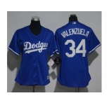 Women's Los Angeles Dodgers #34 Fernando Valenzuela Blue Fashion Stitched MLB Jersey