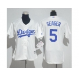 Women's Los Angeles Dodgers #5 Corey Seager White Home Stitched MLB Jersey