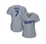 Women's Los Angeles Dodgers #7 Julio Urias Grey Alternate Road Stitched MLB Jersey