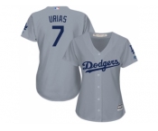 Women's Los Angeles Dodgers #7 Julio Urias Grey Alternate Road Stitched MLB Jersey