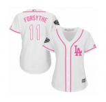 Women's Majestic Los Angeles Dodgers #11 Logan Forsythe Authentic White Fashion Cool Base 2018 World Series MLB Jersey