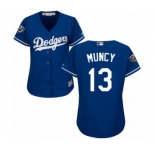 Women's Majestic Los Angeles Dodgers #13 Max Muncy Authentic Royal Blue Alternate Cool Base 2018 World Series MLB Jersey