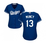 Women's Majestic Los Angeles Dodgers #13 Max Muncy Authentic Royal Blue Alternate Cool Base MLB Jersey