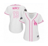Women's Majestic Los Angeles Dodgers #13 Max Muncy Authentic White Fashion Cool Base 2018 World Series MLB Jersey