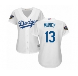 Women's Majestic Los Angeles Dodgers #13 Max Muncy Authentic White Home Cool Base 2018 World Series MLB Jersey
