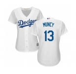 Women's Majestic Los Angeles Dodgers #13 Max Muncy Authentic White Home Cool Base MLB Jersey
