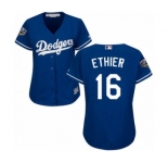 Women's Majestic Los Angeles Dodgers #16 Andre Ethier Authentic Royal Blue 2018 World Series MLB Jersey