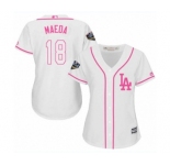 Women's Majestic Los Angeles Dodgers #18 Kenta Maeda Authentic White Fashion Cool Base 2018 World Series MLB Jersey