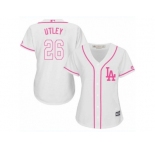 Women's Majestic Los Angeles Dodgers #26 Chase Utley Authentic White Fashion Cool Base MLB Jersey