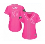 Women's Majestic Los Angeles Dodgers #27 Matt Kemp Authentic Pink Fashion Cool Base 2018 World Series MLB Jersey