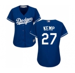 Women's Majestic Los Angeles Dodgers #27 Matt Kemp Authentic Royal Blue Alternate Cool Base MLB Jersey