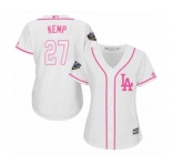 Women's Majestic Los Angeles Dodgers #27 Matt Kemp Authentic White Fashion Cool Base 2018 World Series MLB Jersey