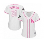 Women's Majestic Los Angeles Dodgers #31 Joc Pederson Authentic White Fashion Cool Base 2018 World Series MLB Jersey