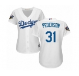 Women's Majestic Los Angeles Dodgers #31 Joc Pederson Authentic White Home Cool Base 2018 World Series MLB Jersey
