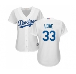 Women's Majestic Los Angeles Dodgers #33 Mark Lowe Authentic White Home Cool Base MLB Jersey