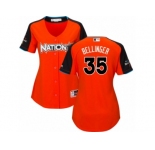 Women's Majestic Los Angeles Dodgers #35 Cody Bellinger Replica Orange National League 2017 MLB All-Star MLB Jersey