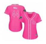Women's Majestic Los Angeles Dodgers #44 Rich Hill Authentic Pink Fashion Cool Base 2018 World Series MLB Jersey