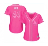Women's Majestic Los Angeles Dodgers #44 Rich Hill Authentic Pink Fashion Cool Base MLB Jersey
