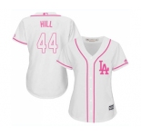 Women's Majestic Los Angeles Dodgers #44 Rich Hill Authentic White Fashion Cool Base MLB Jersey
