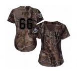 Women's Majestic Los Angeles Dodgers #66 Yasiel Puig Authentic Camo Realtree Collection Flex Base 2018 World Series MLB Jersey