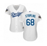 Women's Majestic Los Angeles Dodgers #68 Ross Stripling Authentic White Home Cool Base 2018 World Series MLB Jersey