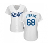 Women's Majestic Los Angeles Dodgers #68 Ross Stripling Authentic White Home Cool Base MLB Jersey