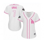Women's Majestic Los Angeles Dodgers #7 Julio Urias Authentic White Fashion Cool Base 2018 World Series MLB Jersey